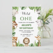 Oerwoud Safari Verjaardag Uitnodiging Kaart (Staand voorkant)