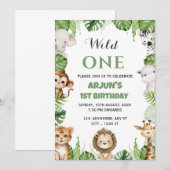 Oerwoud Safari Verjaardag Uitnodiging Kaart (Voorkant / Achterkant)