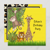 Oerwoud Safari verjaardagsfeestje Kaart (Voorkant / Achterkant)