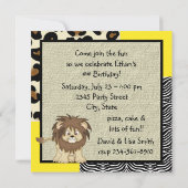 Oerwoud Safari verjaardagsfeestje Kaart (Achterkant)