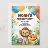 Oerwoud Safari Verjaardagsfeestje Uitnodiging voor (Voorkant)