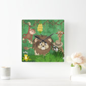 Oerwoud Safari Wall Clock Vierkante Klok (Huis)