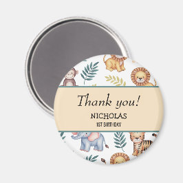 Oerwoud Safari Waterverf Animals Tropical Pattern Magneet