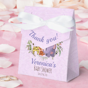 Oerwoud Safari Waterverf Baby shower Dank u wel Bedankdoosjes