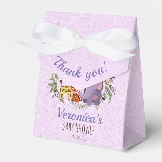 Oerwoud Safari Waterverf Baby shower Dank u wel Bedankdoosjes (Voorkant Zijde)