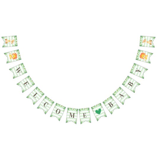 Oerwoud Safari Welkom Baby Jongen Douche Leeuw Gir Vlaggetjes (Alle)