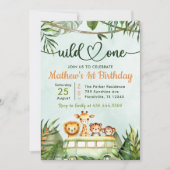 Oerwoud Safari Wild 1 1e verjaardag Kaart (Voorkant)