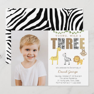 Oerwoud Safari Wild 3e verjaardag voor de jongen Kaart