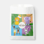 Oerwoud Safari Wild Animal Baby shower Kleurrijk Bedankzakje (Voorkant)