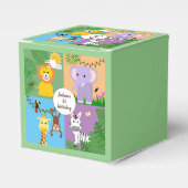 Oerwoud Safari Wild Animal Kids Verjaardag Kleurri Bedankdoosjes (Voorkant Zijde)