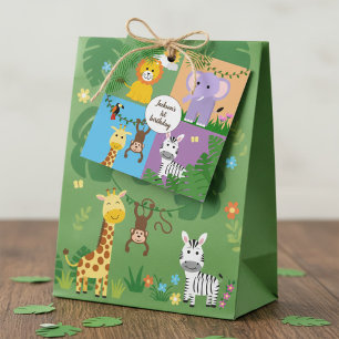 Oerwoud Safari Wild Animal Kids Verjaardag Kleurri Bedankjes Labels