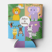 Oerwoud Safari Wild Animal Kids Verjaardag Kleurri Blikjeskoeler (Voorkant)