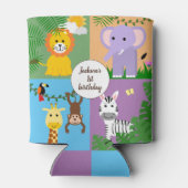 Oerwoud Safari Wild Animal Kids Verjaardag Kleurri Blikjeskoeler (Achterkant)