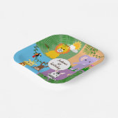 Oerwoud Safari Wild Animal Kids Verjaardag Kleurri Papieren Bordje (Gebogen)