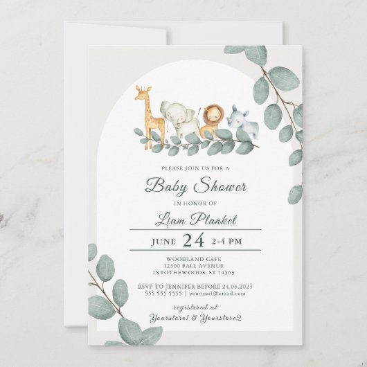 Oerwoud Safari Wild Baby shower Kaart (Voorkant)