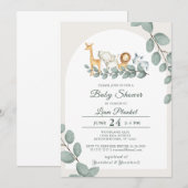 Oerwoud Safari Wild Baby shower Kaart (Voorkant / Achterkant)