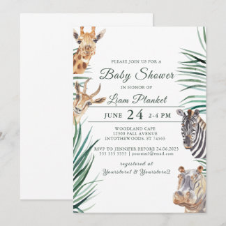 Oerwoud Safari Wild Baby shower Kaart