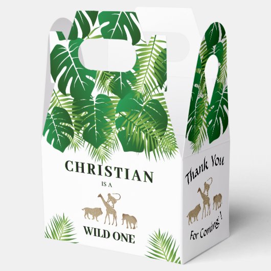 Oerwoud Safari Wild Een 1e Verjaardag Bedankt Bedankdoosjes (Geopend)