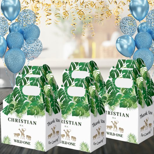 Oerwoud Safari Wild Een 1e Verjaardag Bedankt Bedankdoosjes