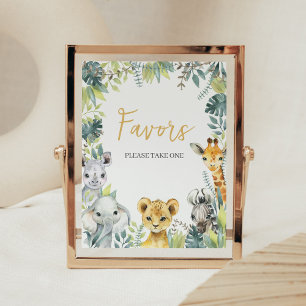 Oerwoud Safari Wild Een Baby shower Favorieten Poster