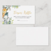 Oerwoud Safari Wild Een Baby shower Luier Raffle Informatiekaartje (Voorkant / Achterkant)