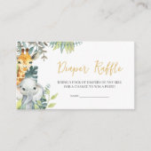 Oerwoud Safari Wild Een Baby shower Luier Raffle Informatiekaartje (Voorkant)