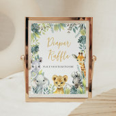 Oerwoud Safari Wild Een Baby shower Luier Raffle Poster
