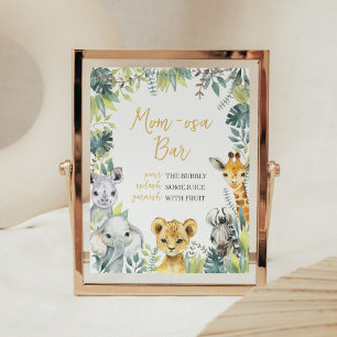 Oerwoud Safari Wild Een Baby shower Moeder Osa Bar Poster