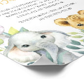Oerwoud Safari Wild Een Baby shower zeg niet Baby Poster (Hoek)