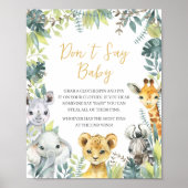 Oerwoud Safari Wild Een Baby shower zeg niet Baby Poster (Voorkant)