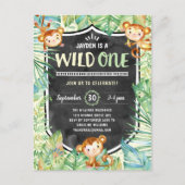 Oerwoud Safari Wild Een eerste verjaardag Briefkaart (Voorkant)