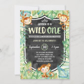 Oerwoud Safari Wild Een eerste verjaardag Kaart (Voorkant)