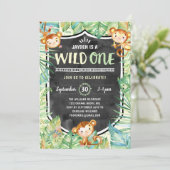 Oerwoud Safari Wild Een eerste verjaardag Kaart