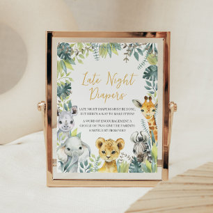 Oerwoud Safari Wild Een Late Night Luiers Poster