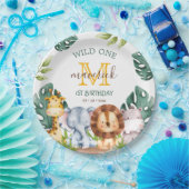 Oerwoud Safari Wild Eén van de eerste verjaardag Papieren Bordje (Feest)