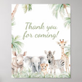 Oerwoud Safari Wild One Animal Bedankt voor je kom Poster (Voorkant)