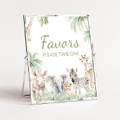 Oerwoud Safari Wild One Animals Baby shower Favors Poster