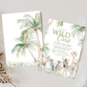Oerwoud Safari Wild One Animals Baby shower Kaart