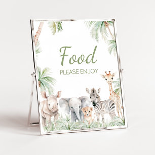 Oerwoud Safari Wild One Animals Baby shower Voedse Poster