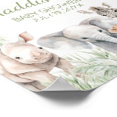 Oerwoud Safari Wild One Animals Baby shower Welkom Poster (Hoek)