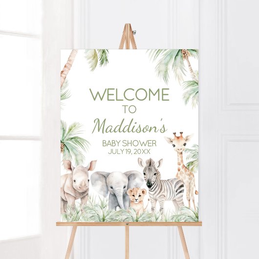 Oerwoud Safari Wild One Animals Baby shower Welkom Poster