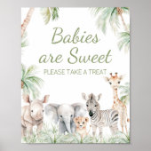 Oerwoud Safari Wild One Animals Baby's zijn zoet Poster (Voorkant)