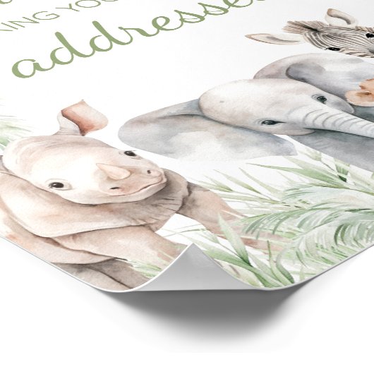 Oerwoud Safari Wild One Animals Envelope Station Poster (Hoek)