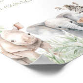 Oerwoud Safari Wild One Animals Luier Raffle Poster (Hoek)