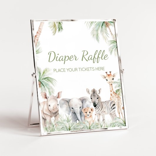 Oerwoud Safari Wild One Animals Luier Raffle Poster