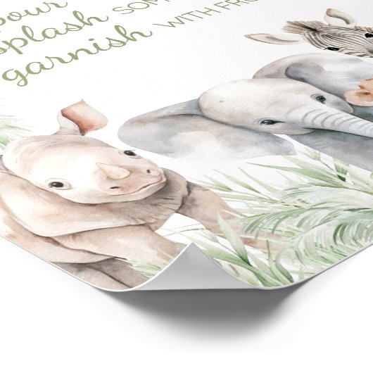 Oerwoud Safari Wild One Animals Mom Osa Bar Poster (Hoek)