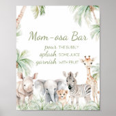 Oerwoud Safari Wild One Animals Mom Osa Bar Poster (Voorkant)