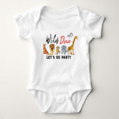 Oerwoud Safari Wild One Baby Boy 1 Verjaardag Romp Romper (Voorkant)