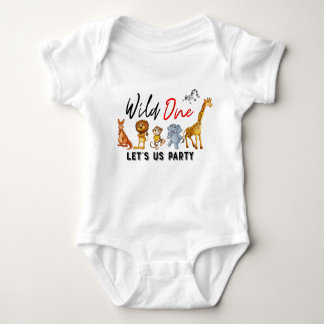Oerwoud Safari Wild One Baby Boy 1 Verjaardag Romp Romper