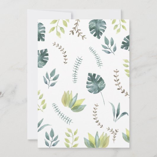 Oerwoud Safari Wild One Baby shower Kaart (Achterkant)